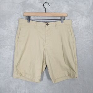 Michael Kors Mens Khaki Chino Shorts Size 32 Tan Cotton Stretch Regular Fit 9in